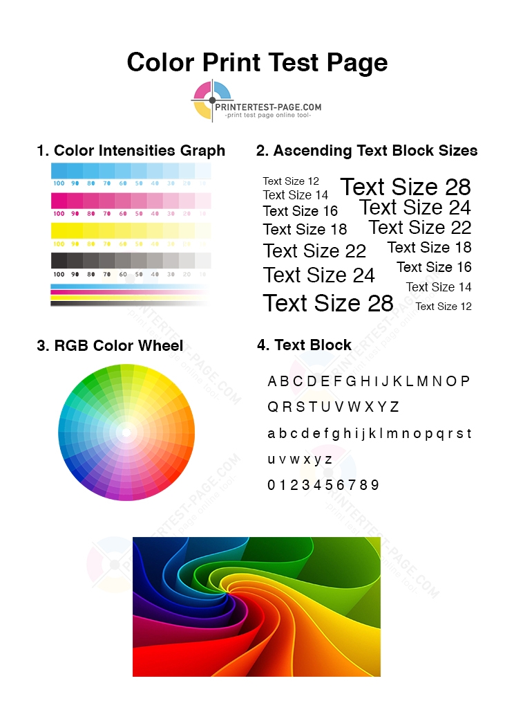 Color Page Print Test Printer Test Page