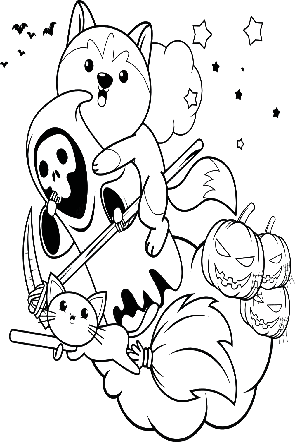 Color Pages Cute Halloween Free Printable Coloring Pages