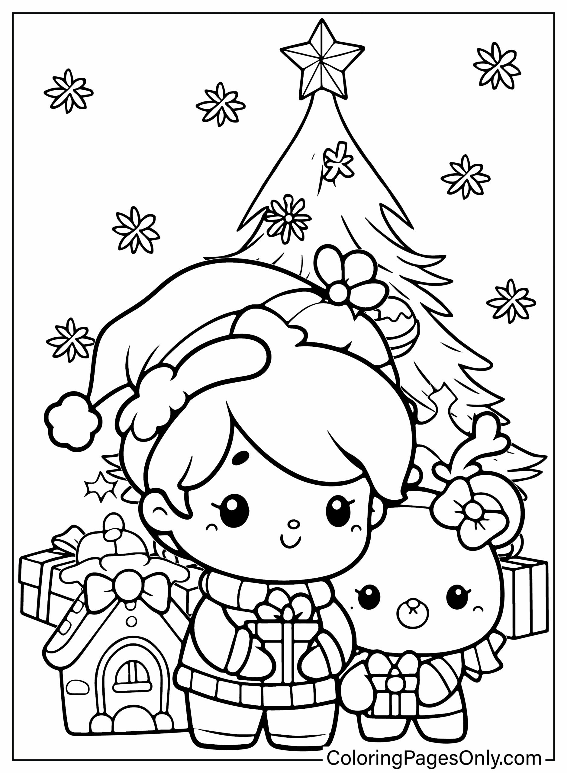 Coloring Page Cute Christmas Free Printable Coloring Pages