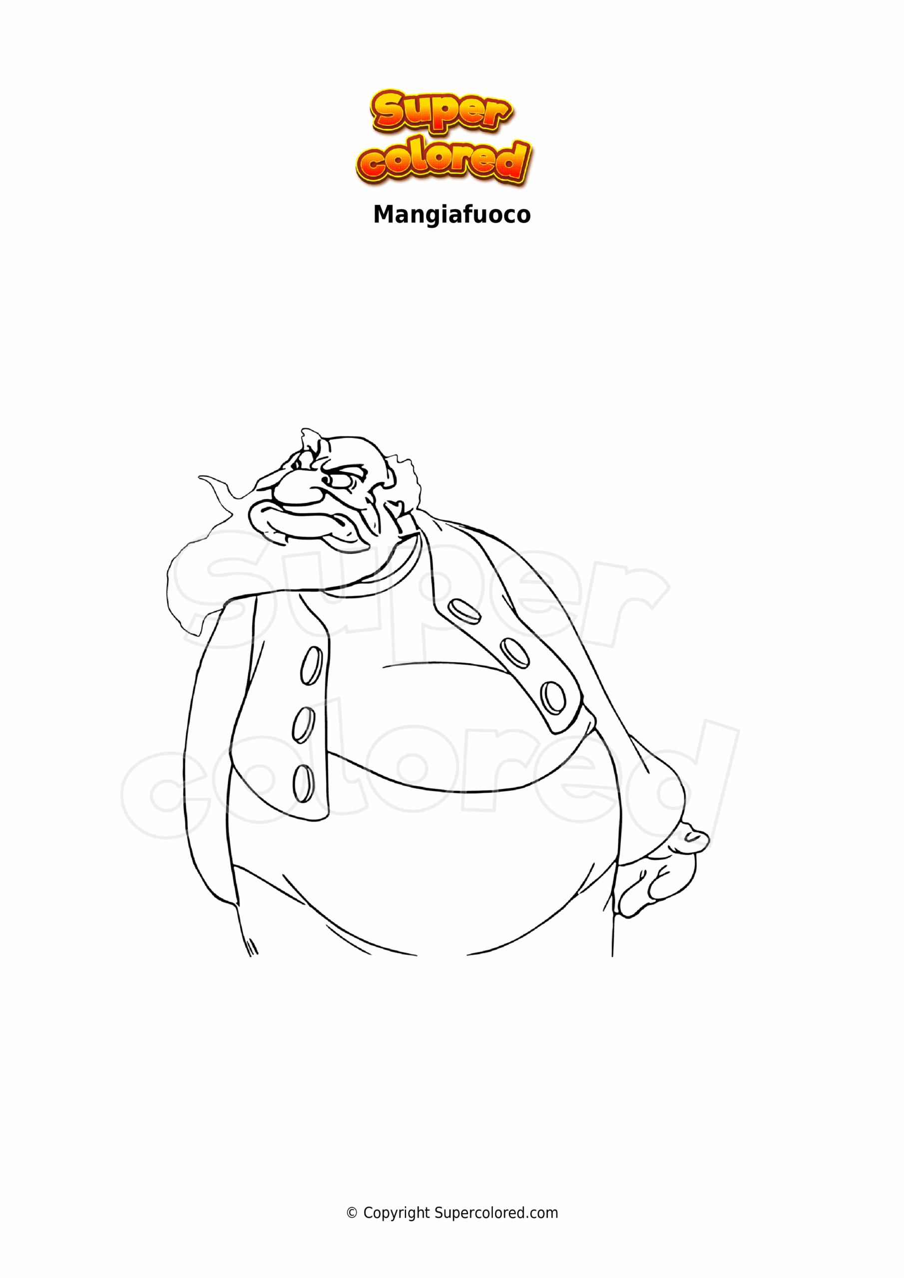 Coloring Page Mangiafuoco Supercolored