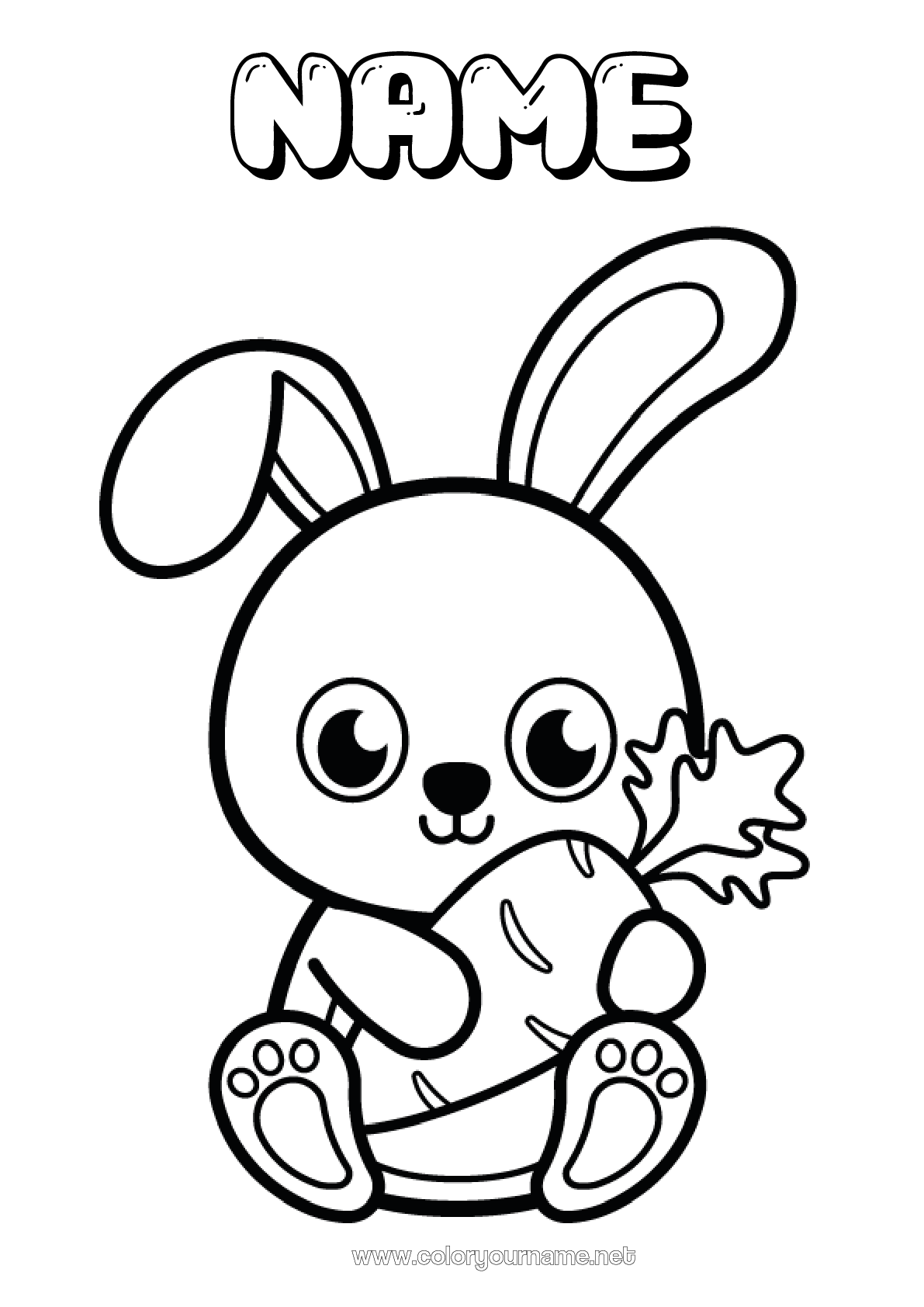 Coloring Page No 1633 Cute Bunny Animal