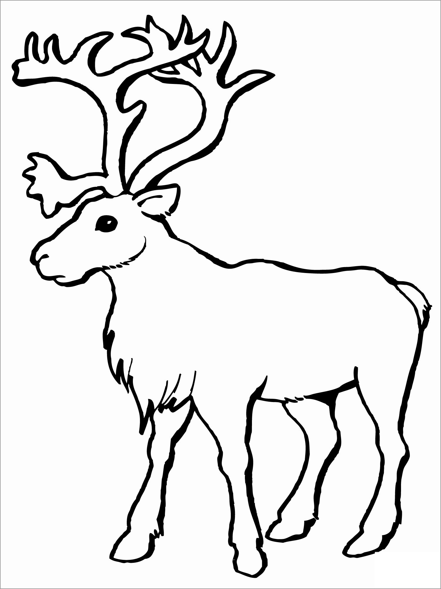Coloring Page Of A Reindeer ColoringBay