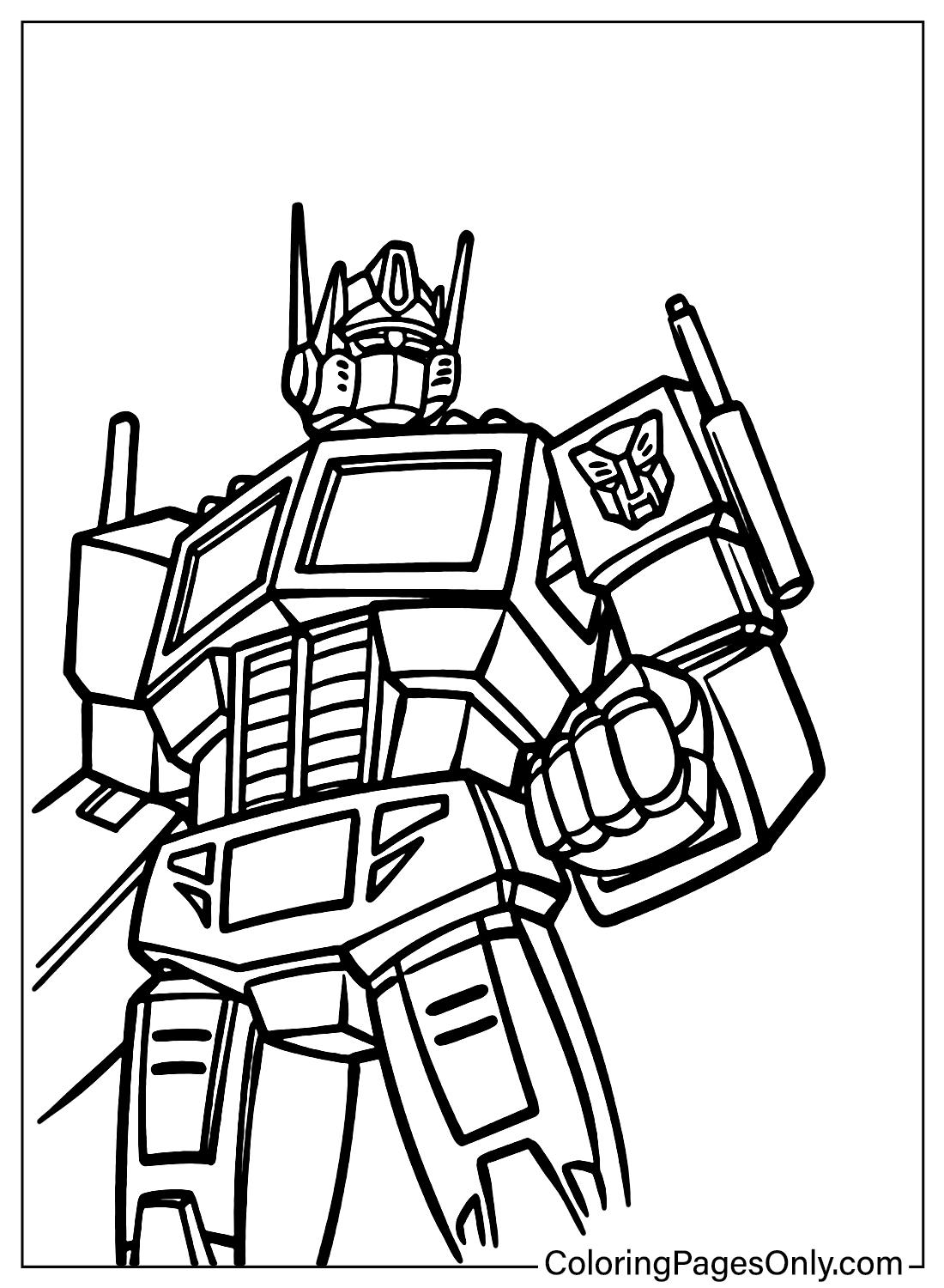 Coloring Page Optimus Prime Printable Free Printable Coloring Pages