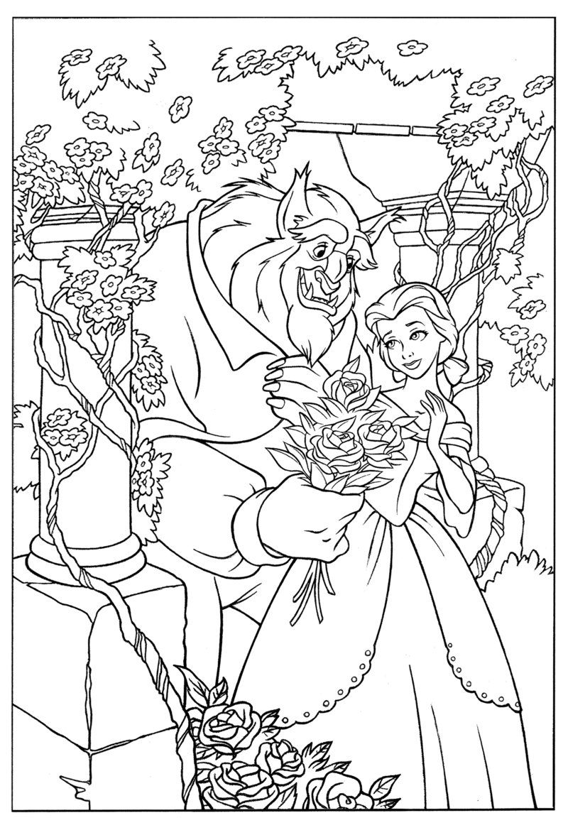 Coloring Pages Beauty And The Beast Coloring Home