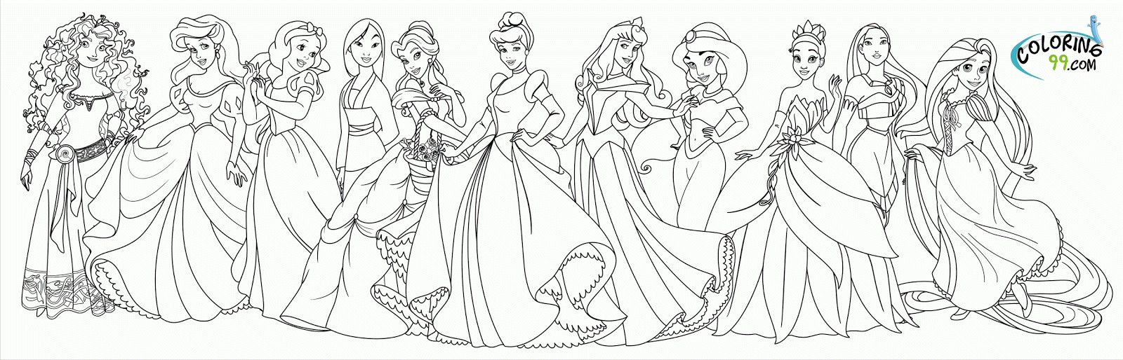 Coloring Pages For Disney Princesses Coloring Home