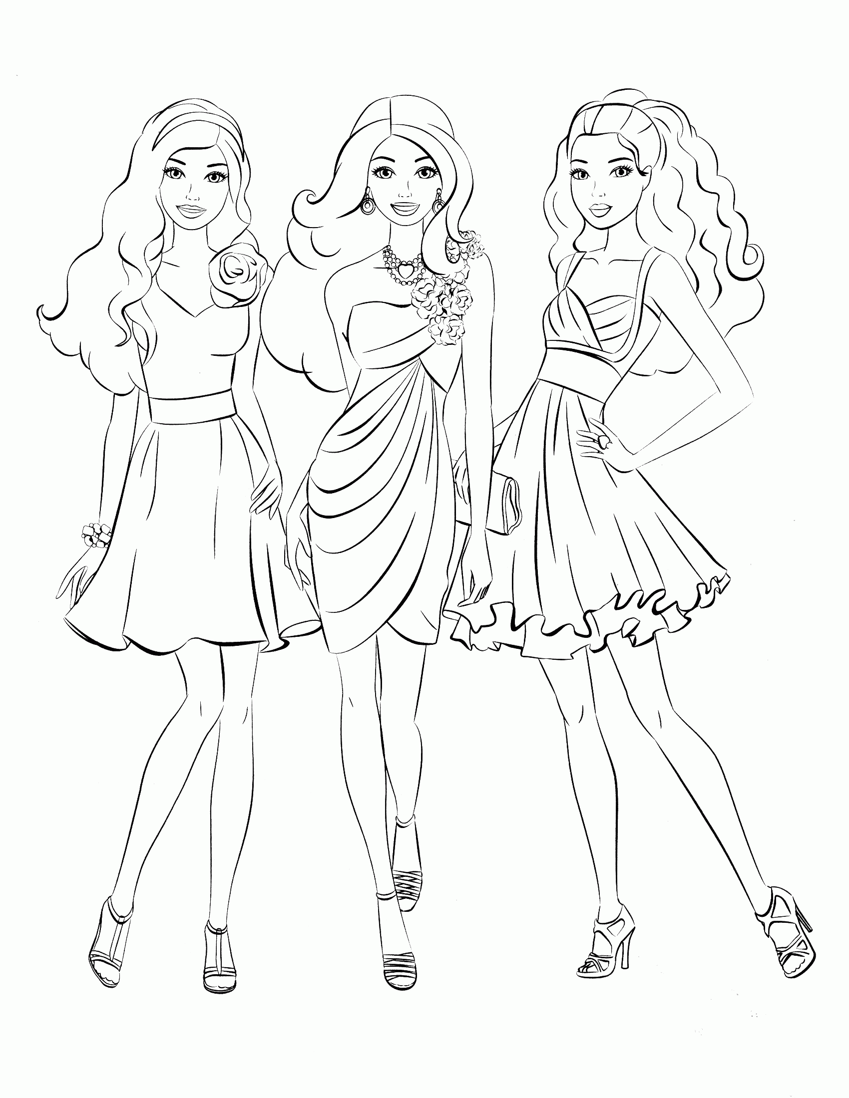 Coloring Pages Of Barbie Coloring Home