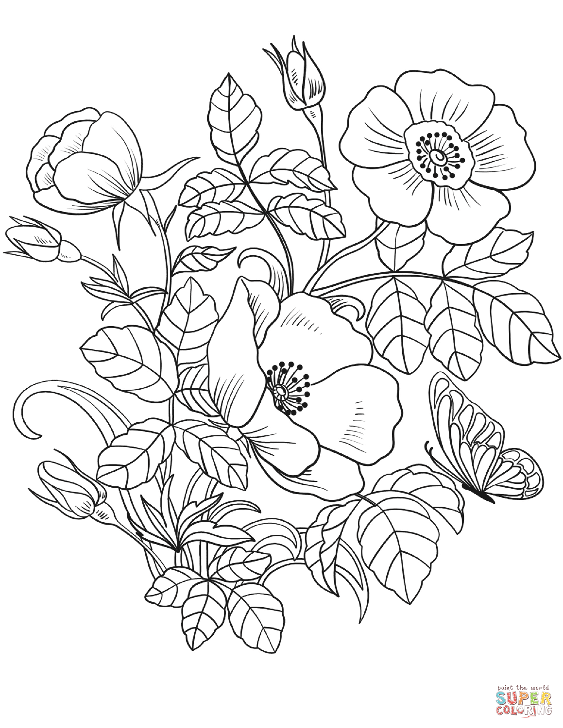 Coloring Pages Of Flowers Printable