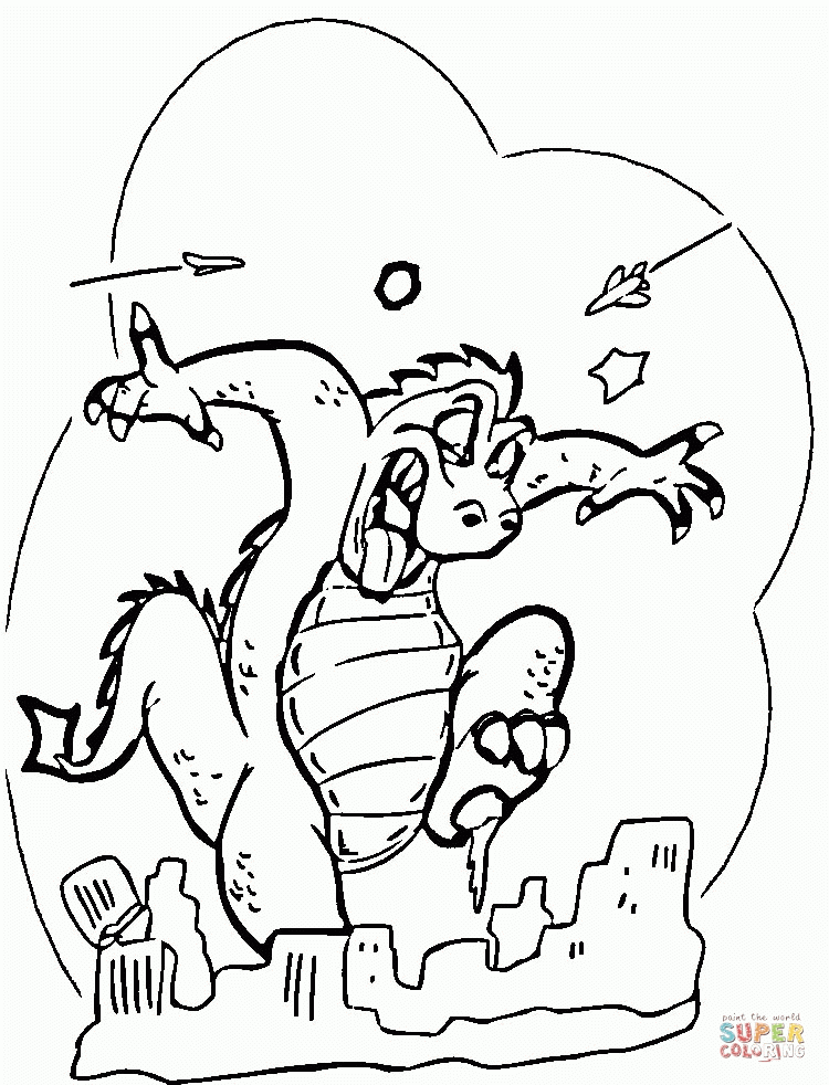 Coloring Pages Of Godzilla Coloring Home