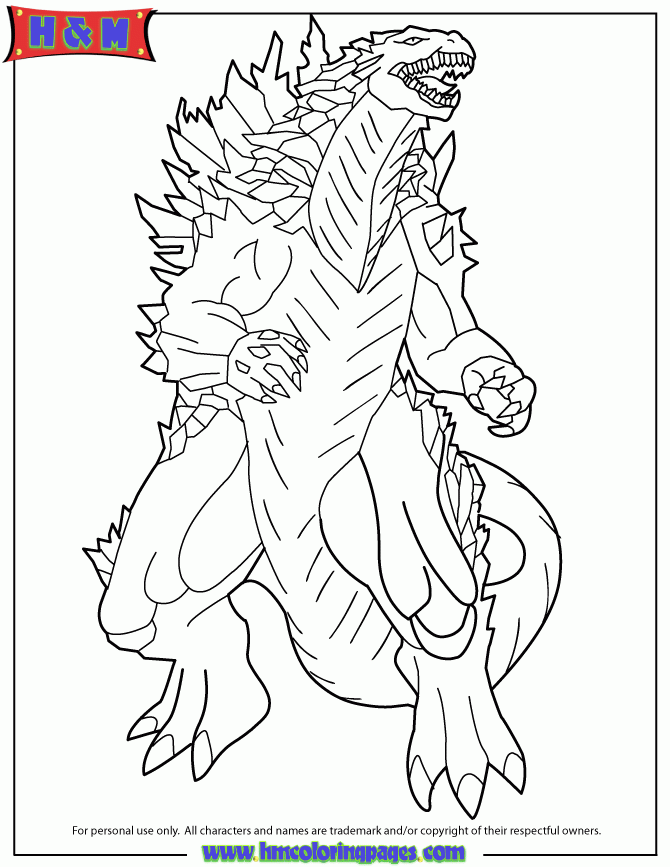 Coloring Pages Of Godzilla Coloring Home