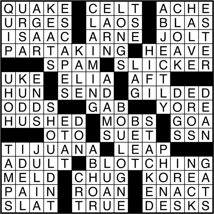 Crossword Puzzle Answers January 25 2017 Metro US
