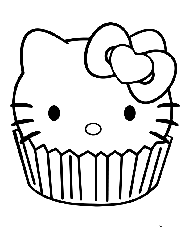 Cupcake With Kawaii Face Coloring Page Free Printable Coloring Pages 