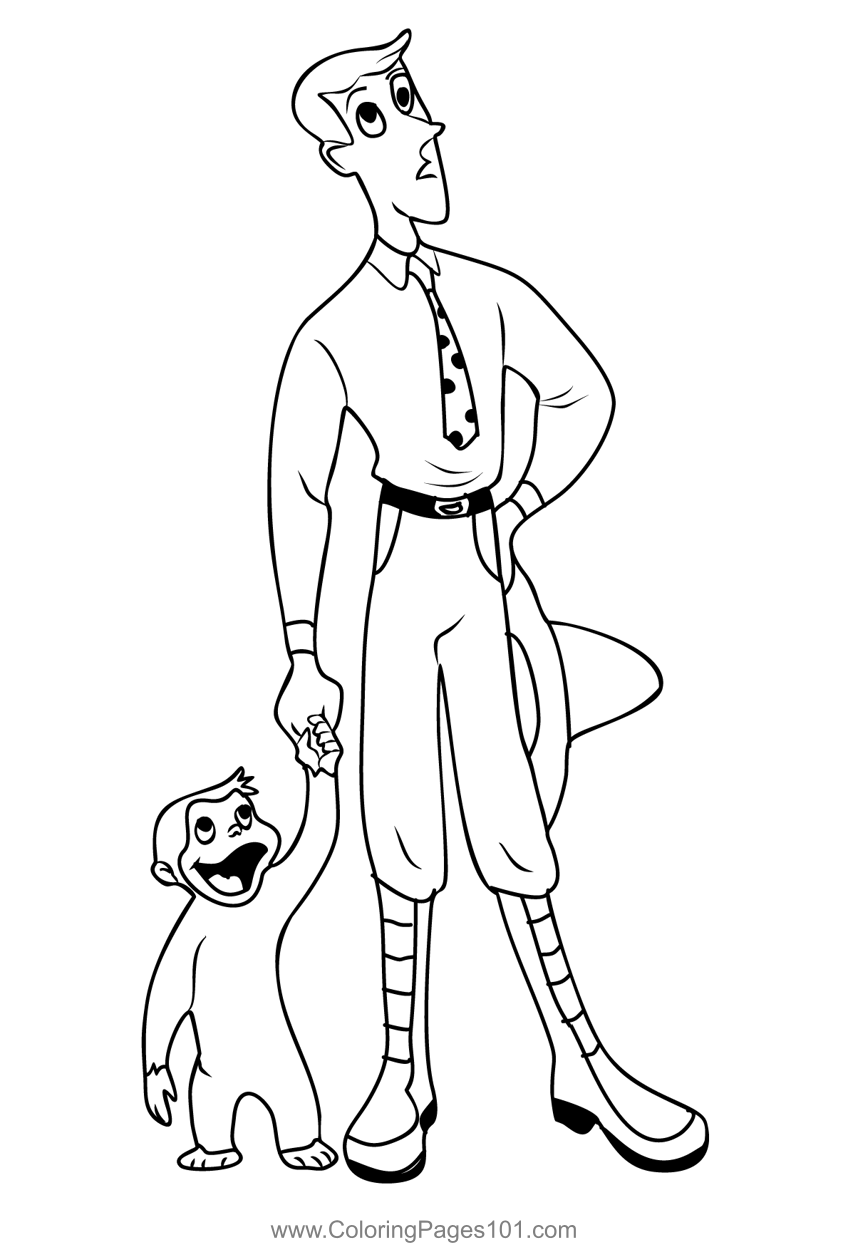 Curious George 2 Coloring Page For Kids Free Curious George Printable