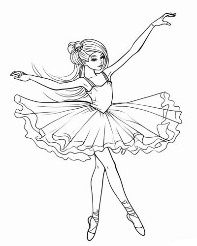 Cute Ballerina Coloring Pages For Kids