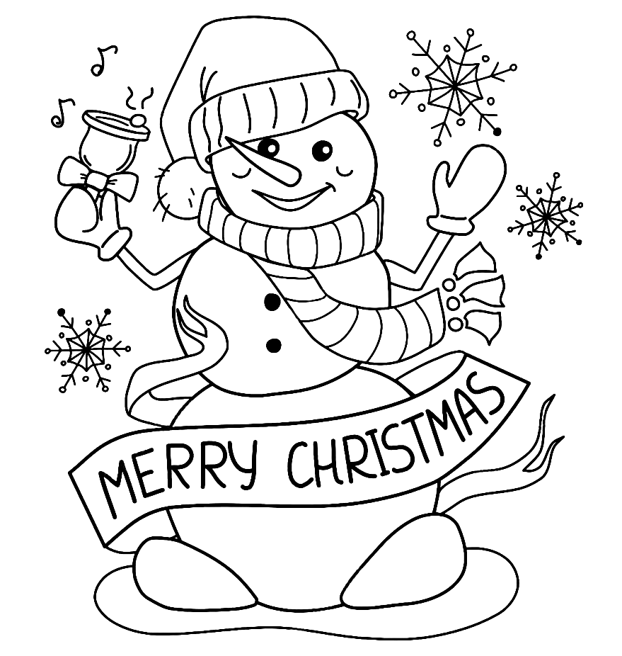 Cute Christmas Snowman Coloring Page Free Printable Coloring Pages