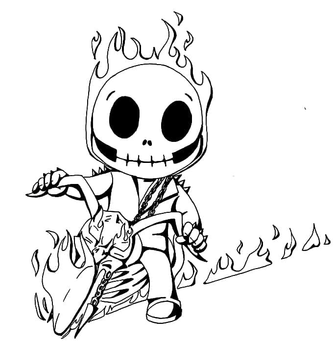 Cute Ghost Rider Coloring Page Free Printable Coloring Pages For Kids