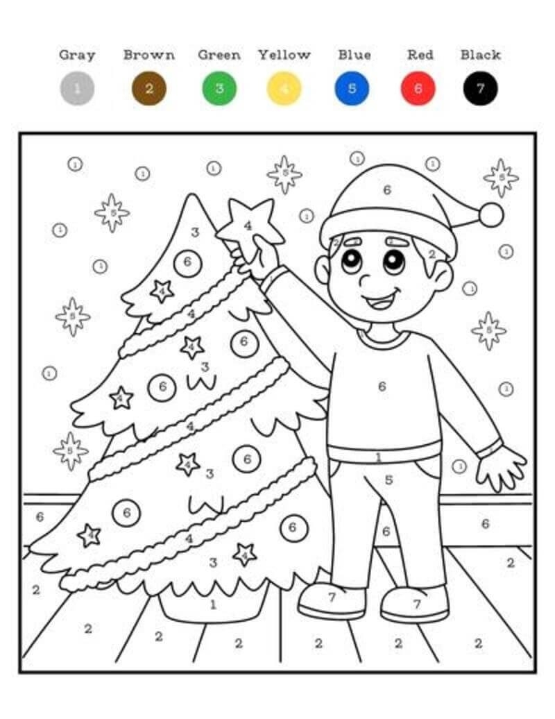 Cute Gingerbread Color By Number Download Print Now 