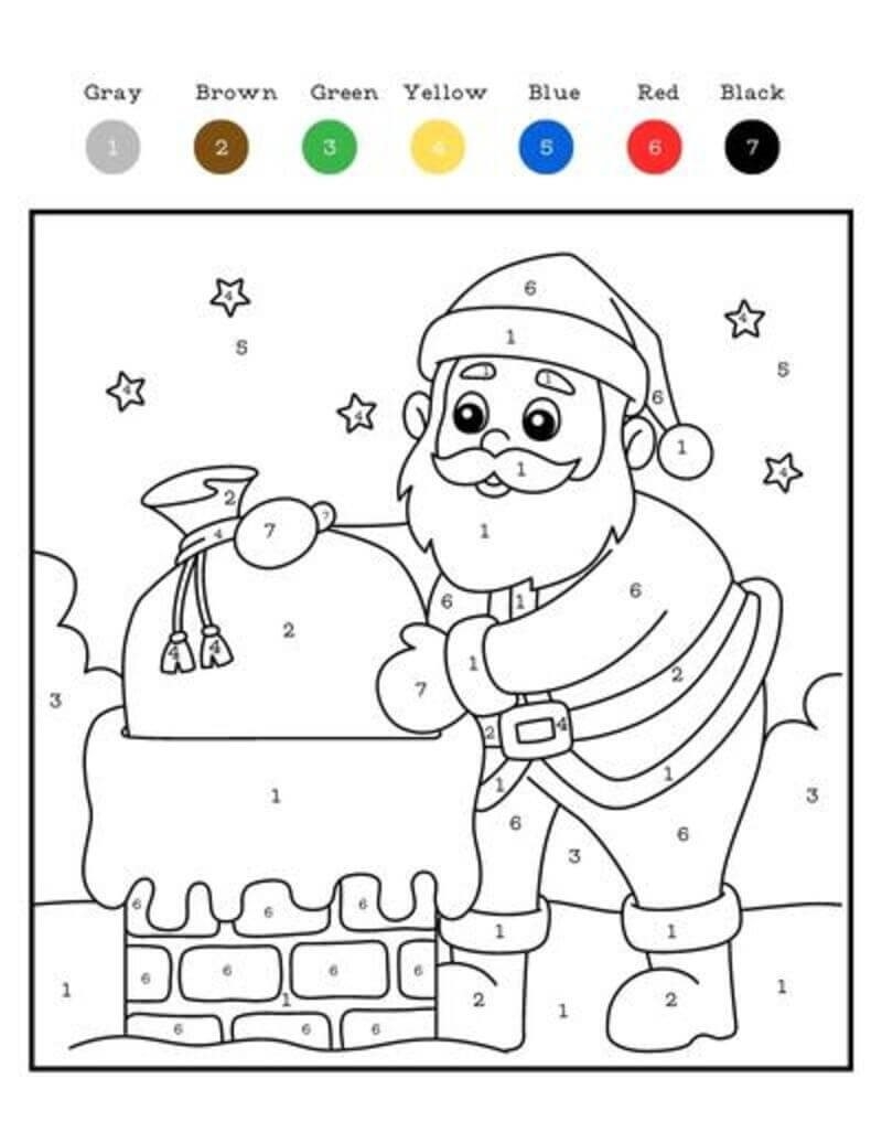 Cute Gingerbread Color By Number Download Print Now 