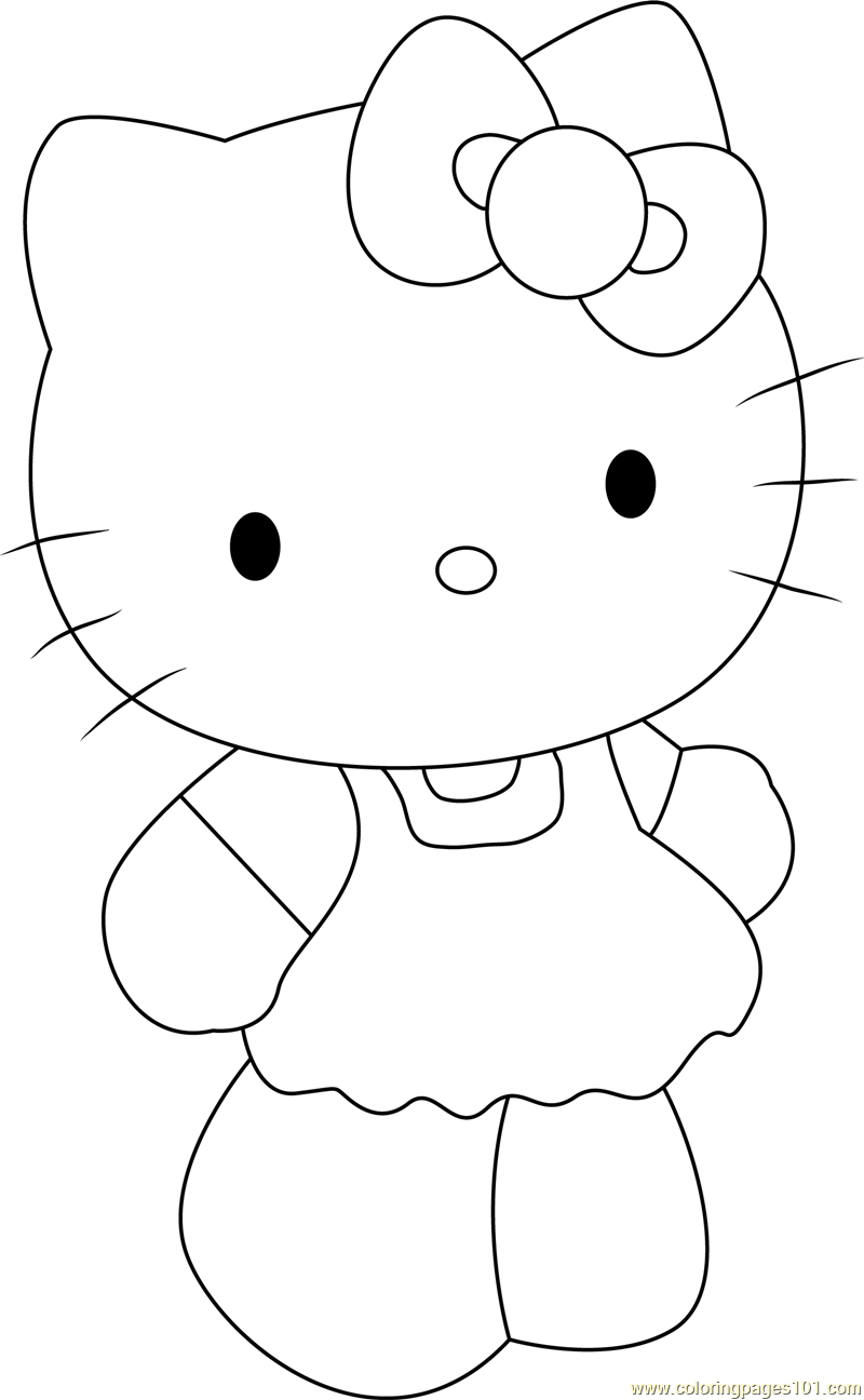 Cute Hello Kitty Coloring Page For Kids Free Hello Kitty Printable 