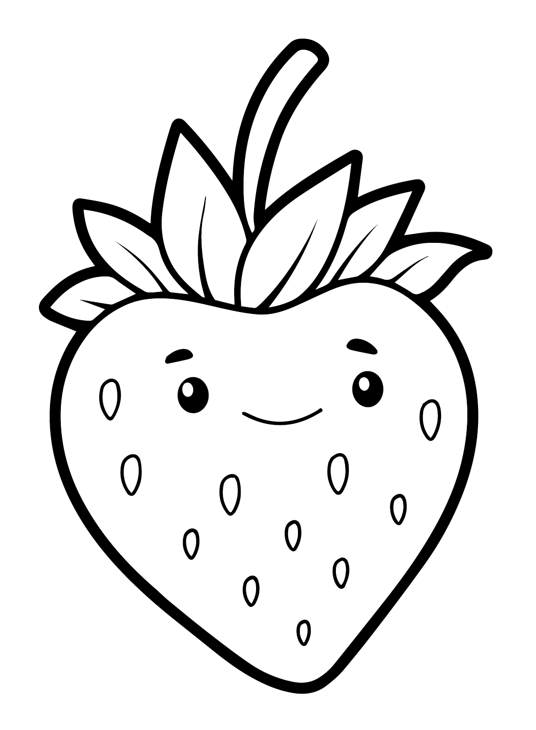 Cute Strawberry Coloring Page Free Printable Coloring Pages