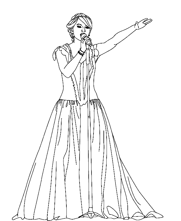 Cute Taylor Swift Coloring Page Free Printable Coloring Pages