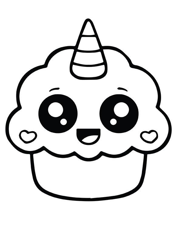 Cute Unicorn Cupcake Coloring Page Free Printable Coloring Pages For Kids