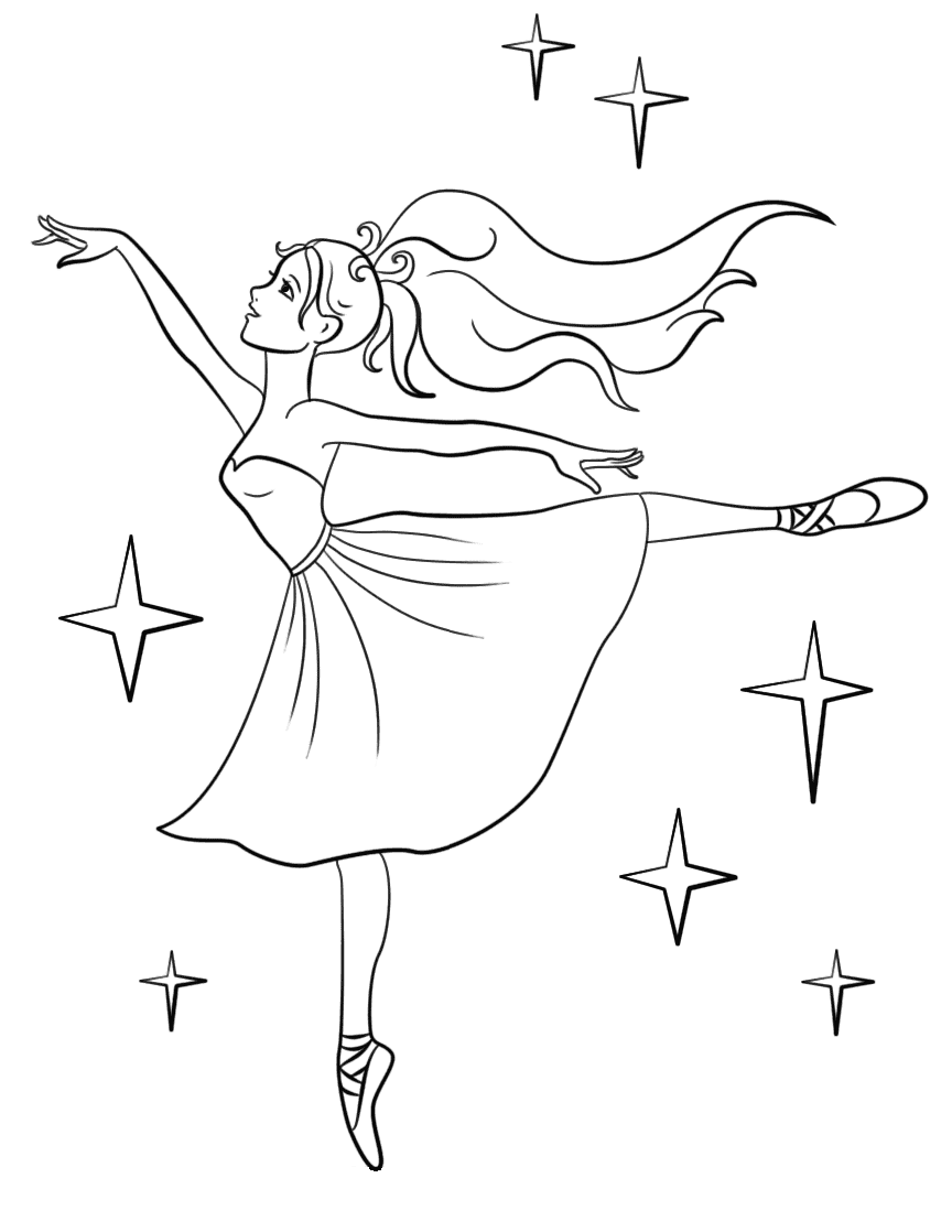 Dancing Ballerina Coloring Page Free Printable Coloring Pages