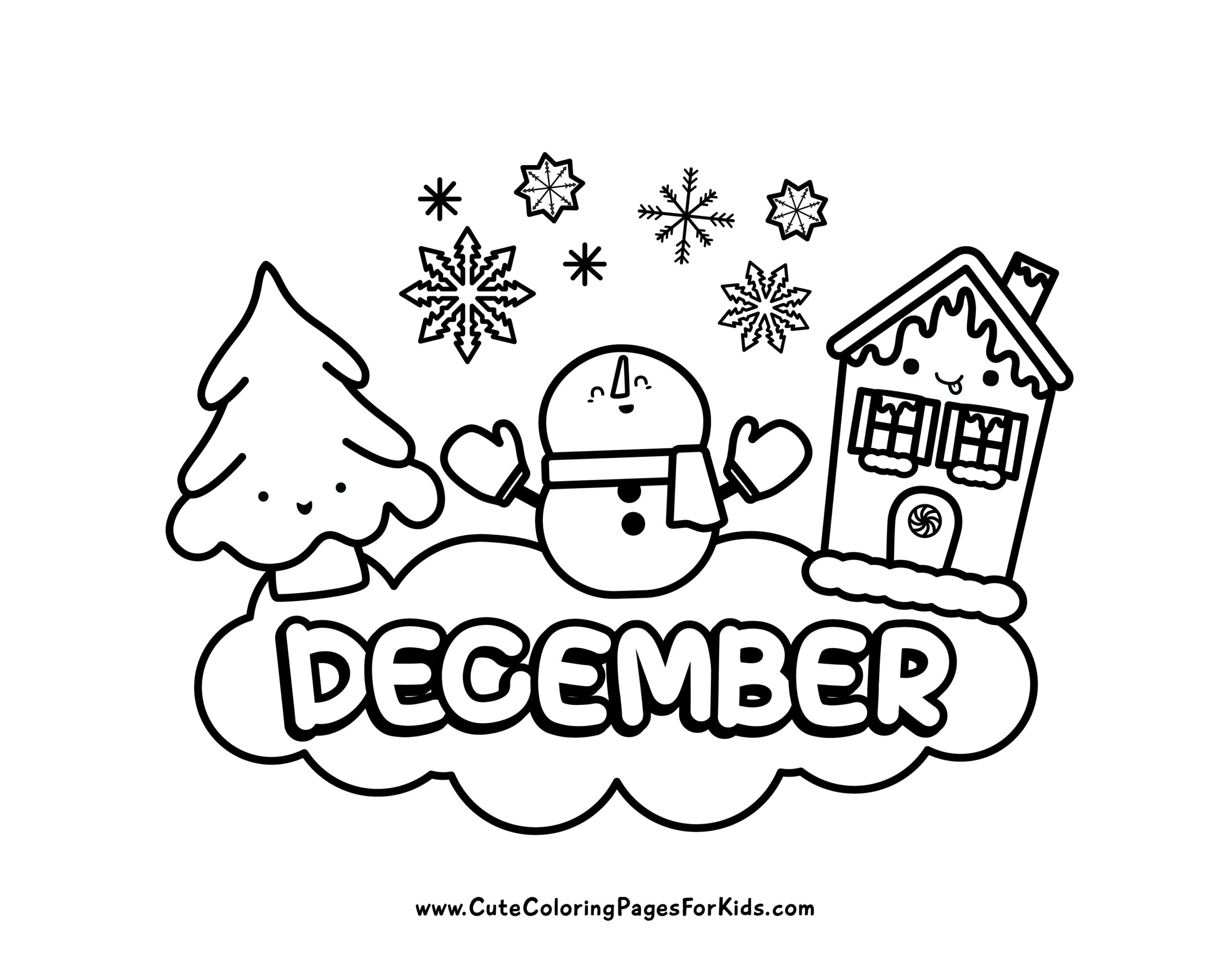 December Coloring Pages 4 Free Printable Coloring Sheets Cute 