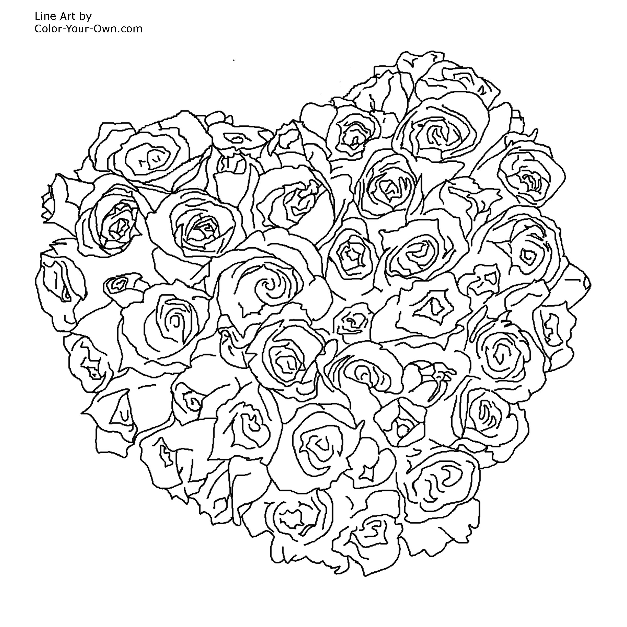 Detailed Rose Coloring Pages Coloring Pages