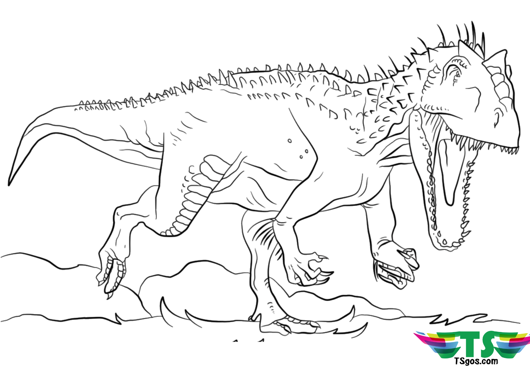 Dinosaur Tyrannosaurus Rex Coloring Page TSgos