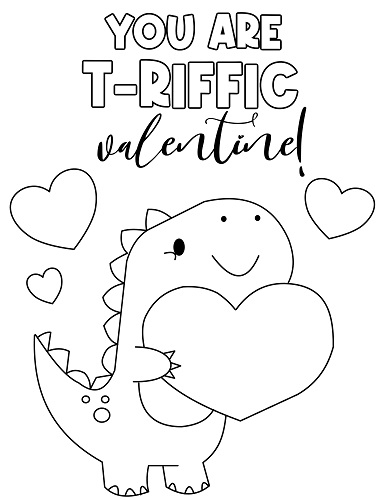 Dinosaur Valentines Coloring Pages Cenzerely Yours