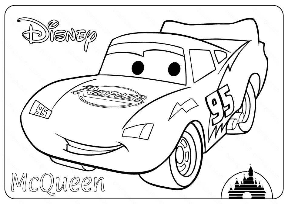Disney Cars Lightning Mcqueen Coloring Pages