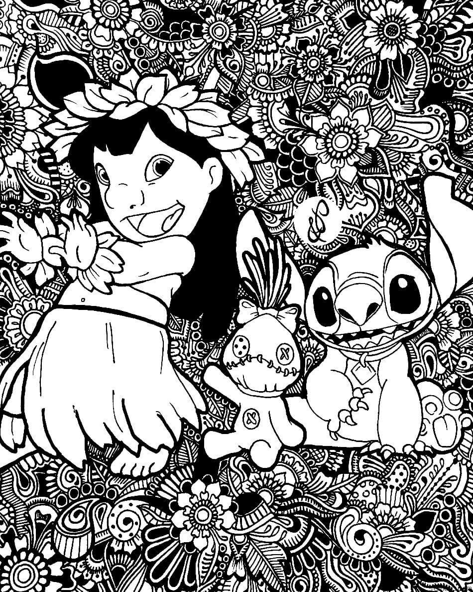 Disney Stitch Mandala Coloring Page Turkau