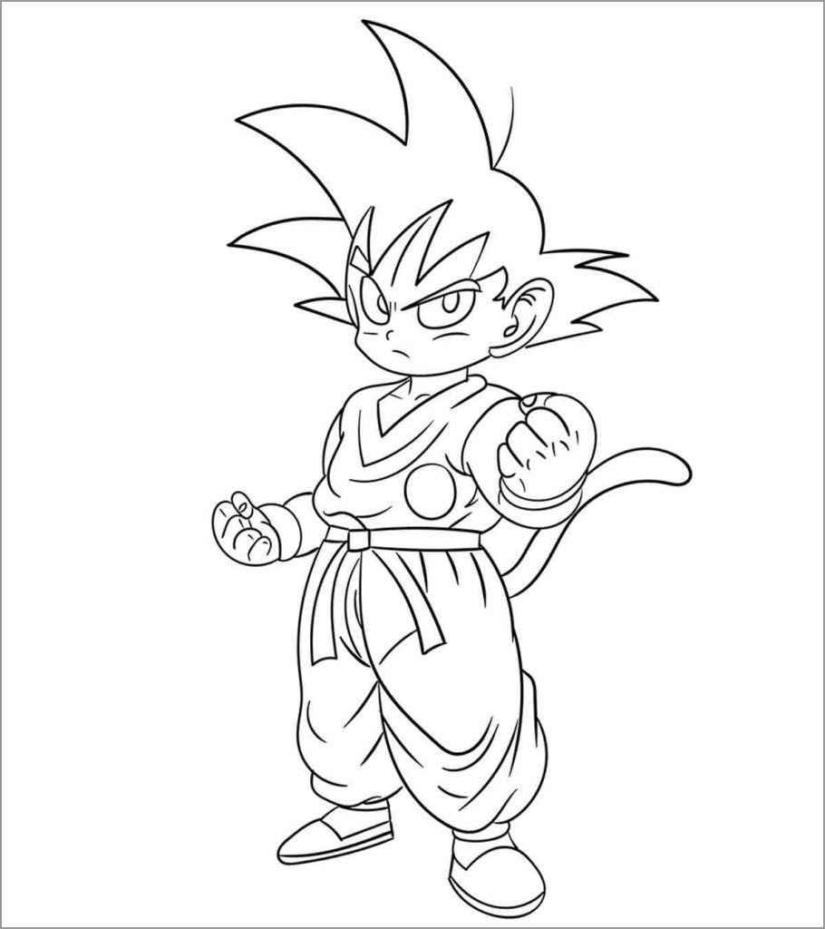 Dragon Ball Z Coloring Pages Goku Kid ColoringBay