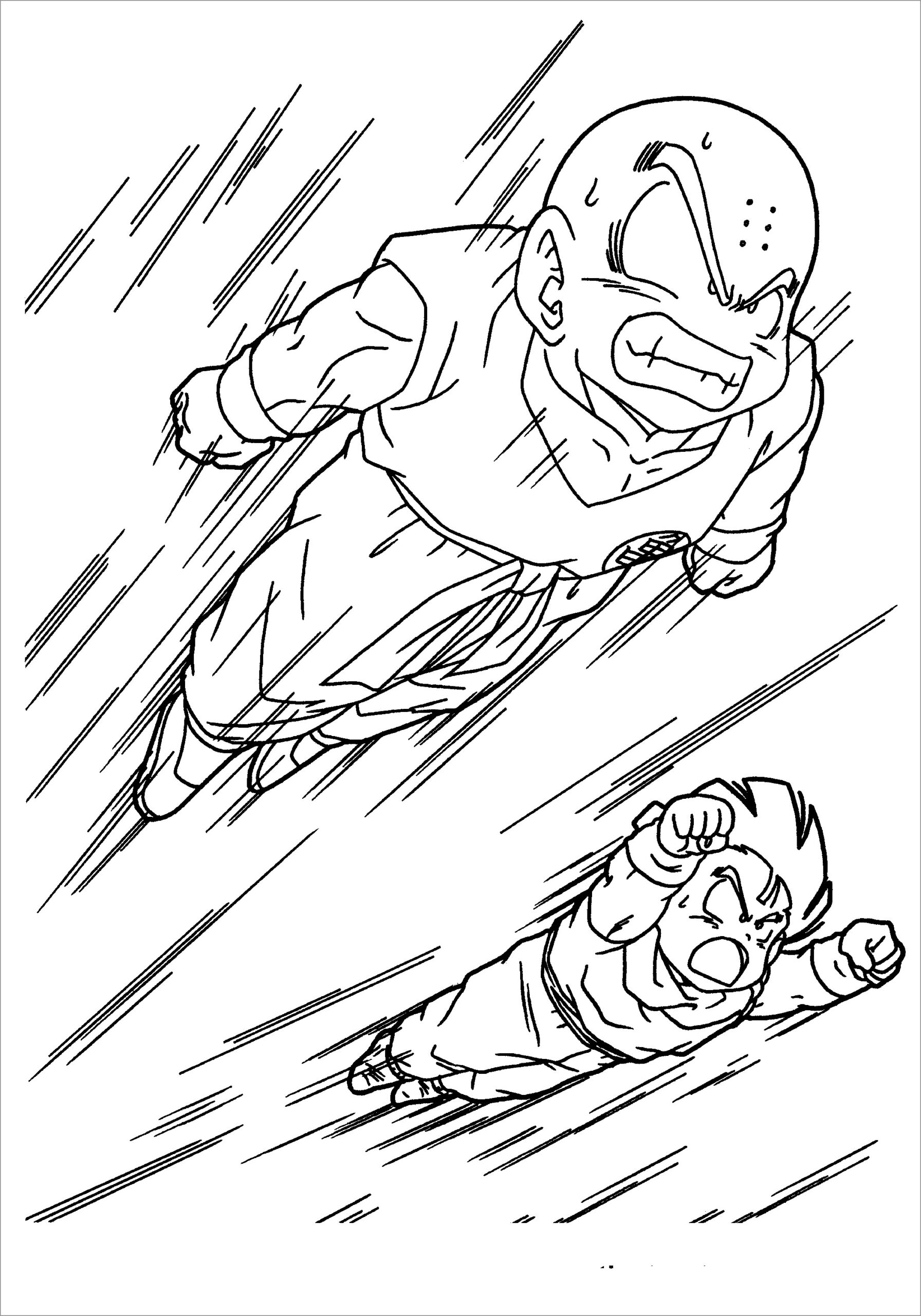 Dragon Ball Z Coloring Pages Krillin ColoringBay