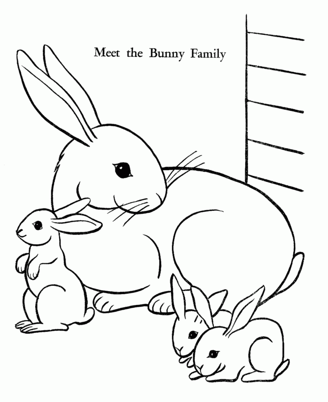 Easter Bunny Coloring Pages Bunny Family Free Printable Easter Bunny 