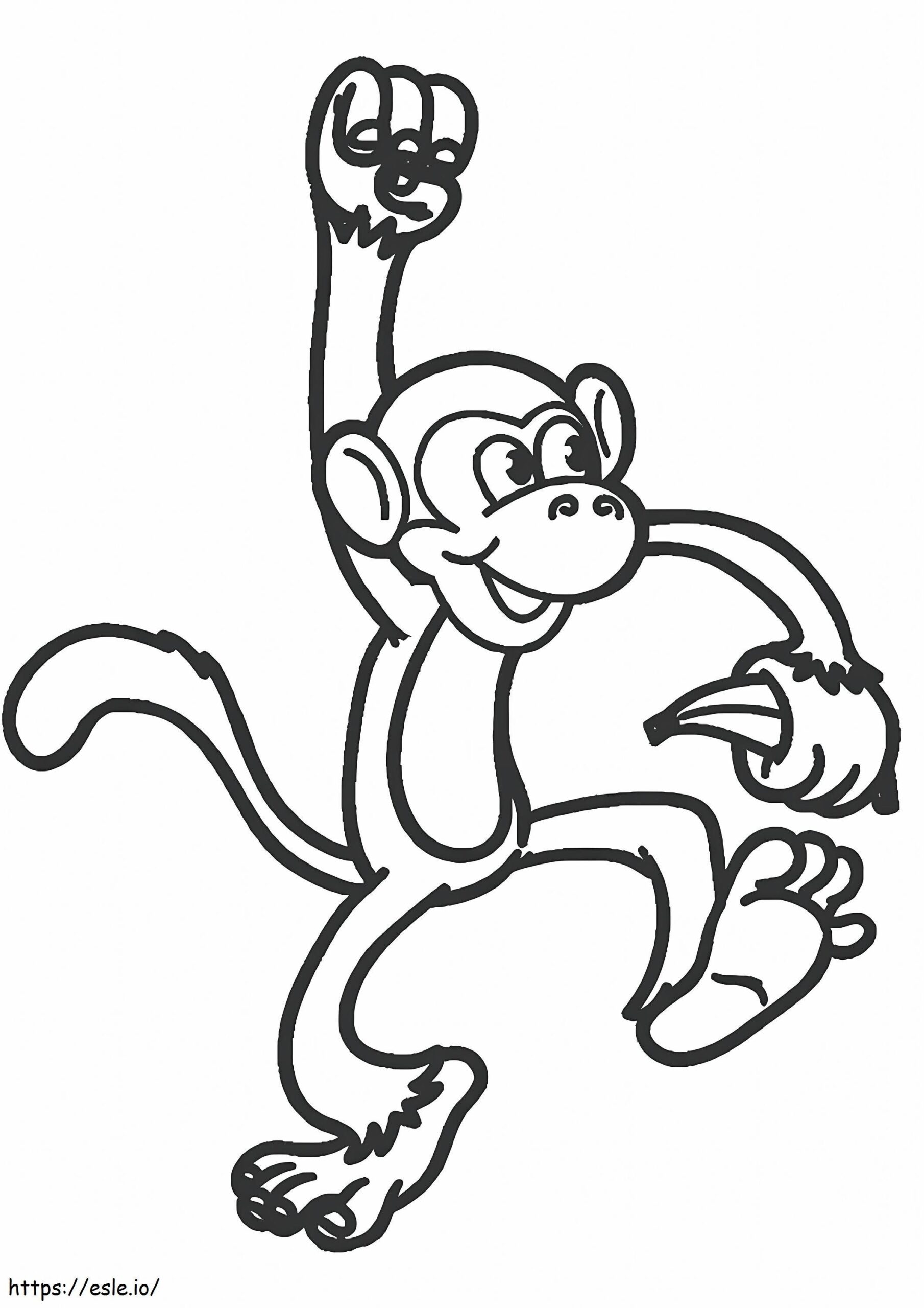 Easy Monkey Coloring Page