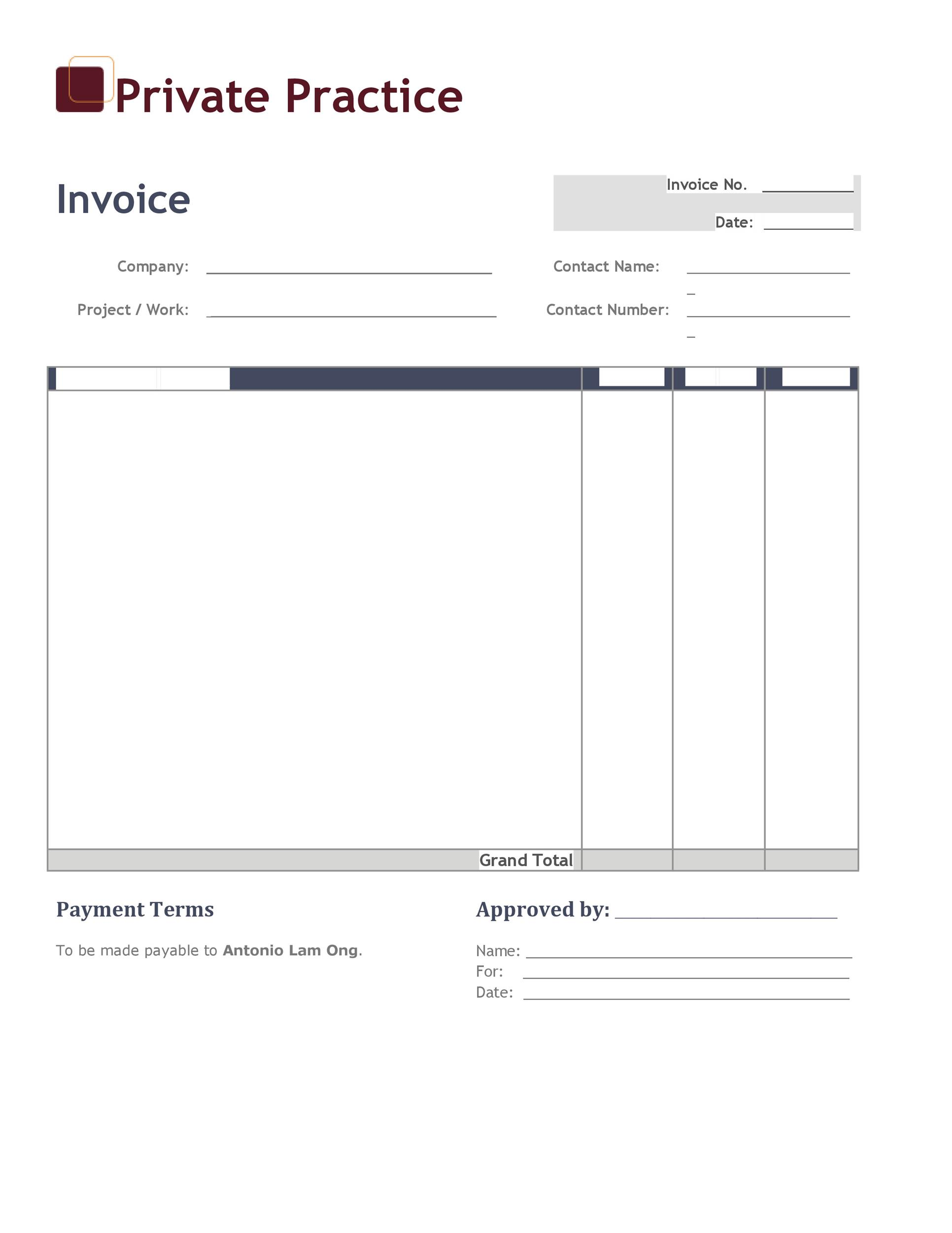 Editable Downloadable Free Printable Invoice Template Printable Templates