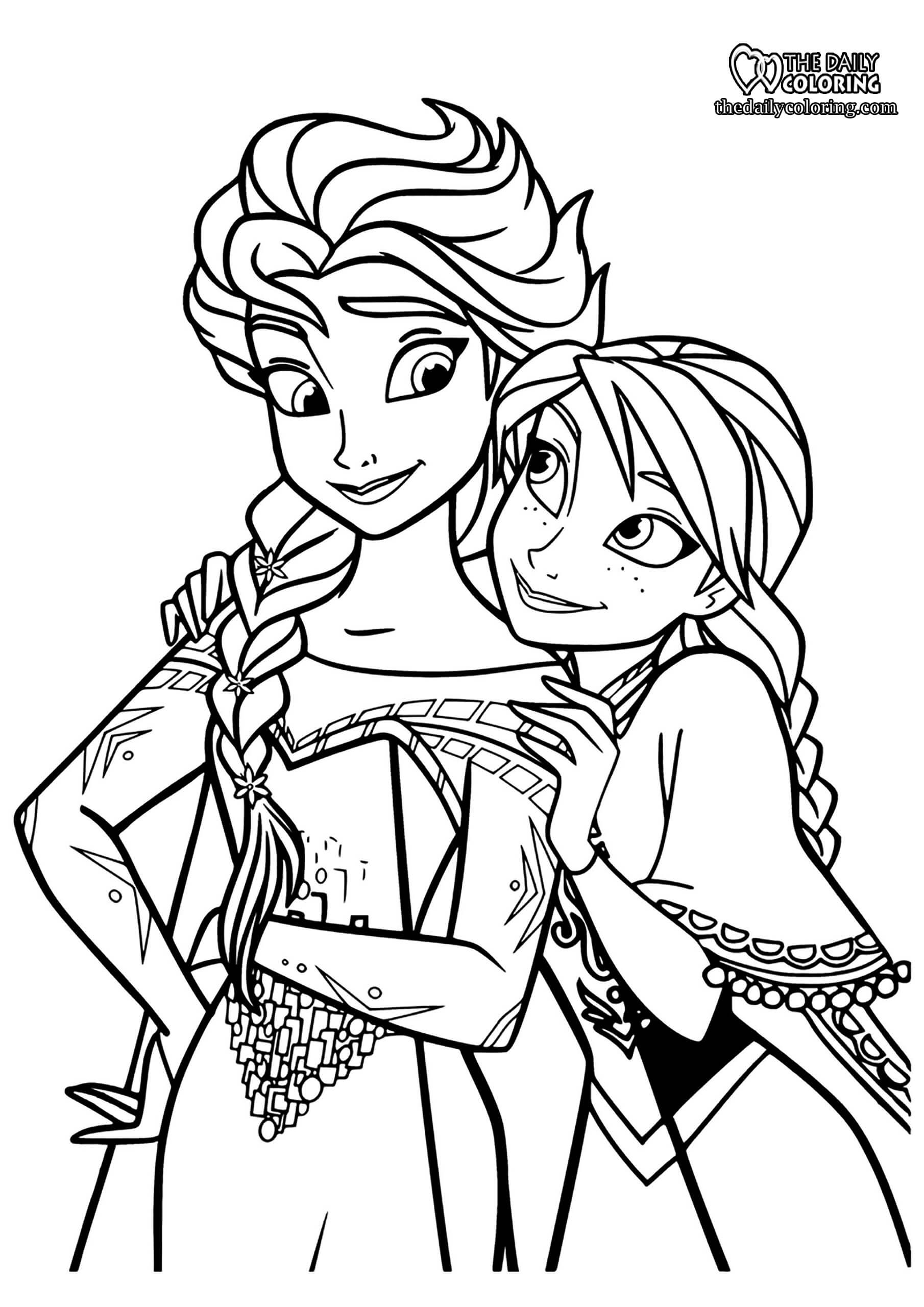 Elsa And Anna Coloring Pages 9 Pages The Daily Coloring