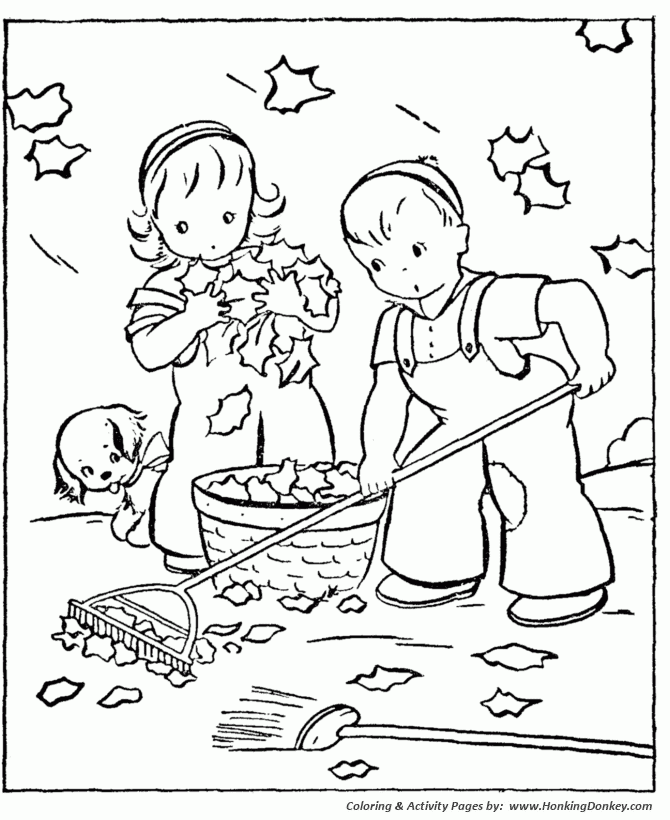 Fall Coloring Pages Kids Fall Clean up Coloring Page Sheets Of The 