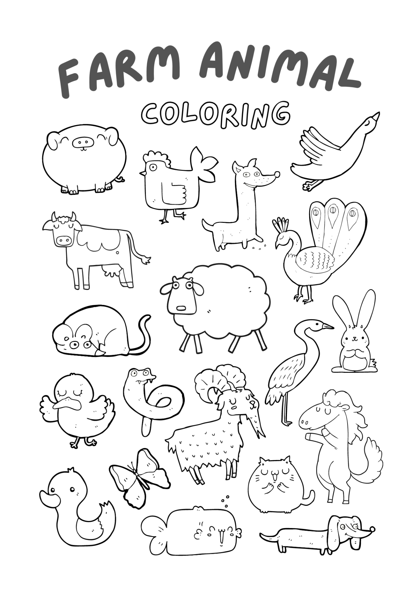 Farm Animals Printables Coloring Pages Farm Coloring Vrogue co
