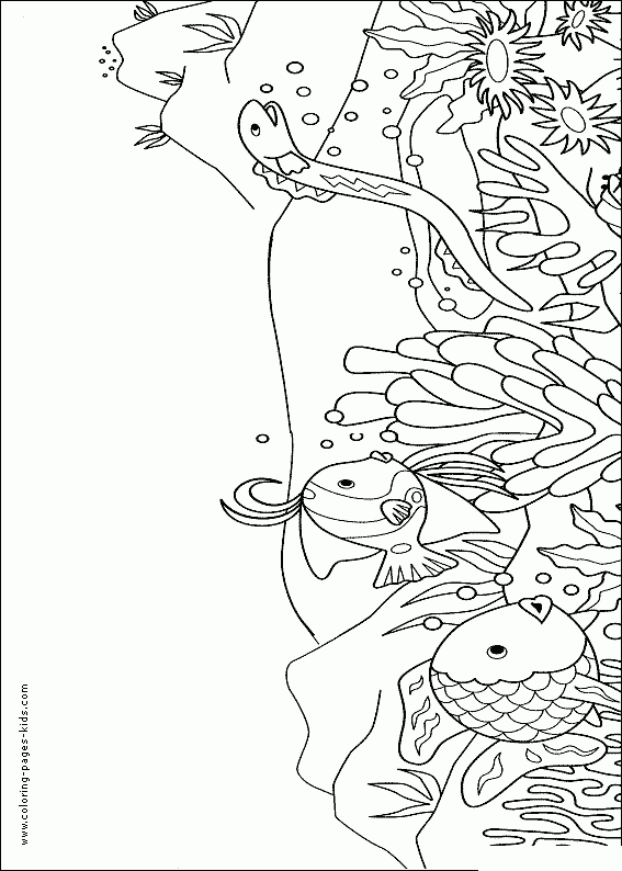 Fish And An Eel Color Page 