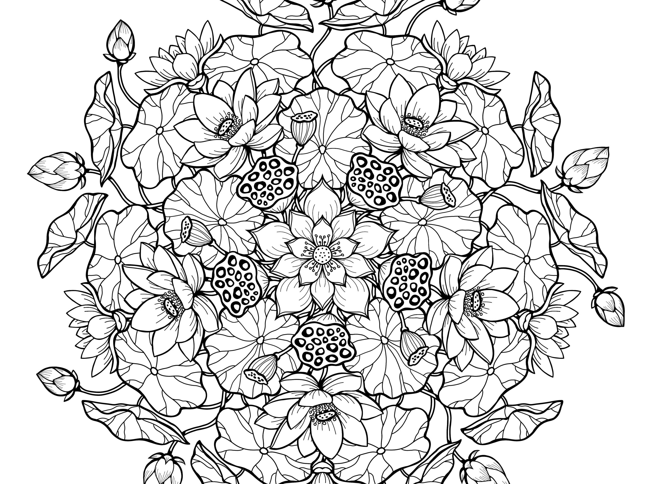 Floral Coloring Pages For Adults Best Coloring Pages For Kids