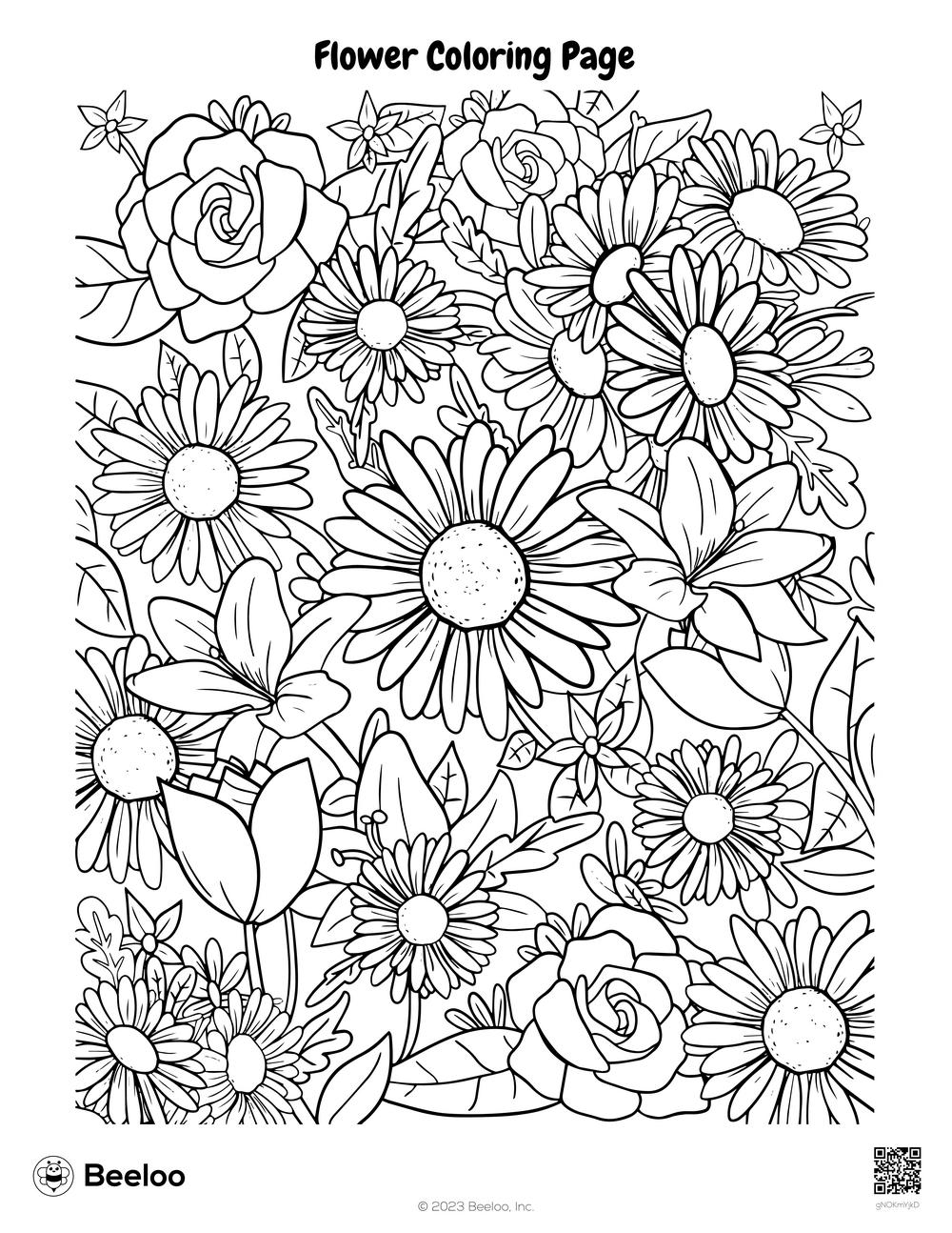 Flower themed Coloring Pages Beeloo Printable Crafts And Activities 