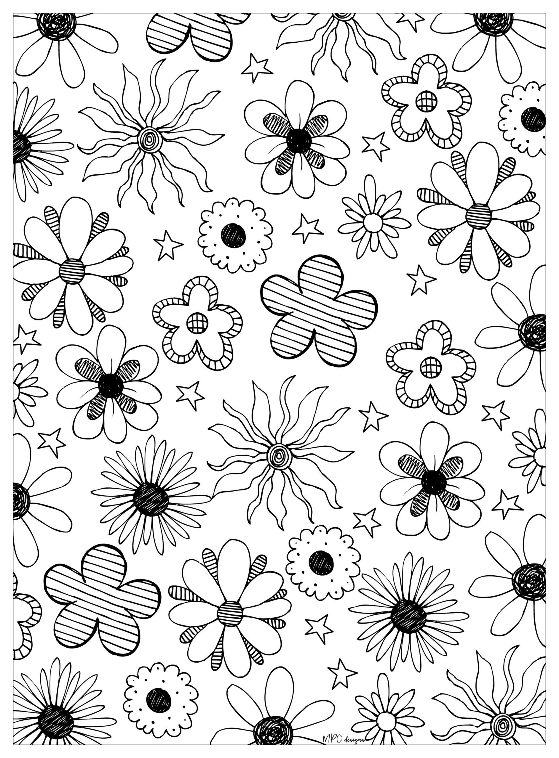 Flowers mpc design Flower Coloring Pages For Kids