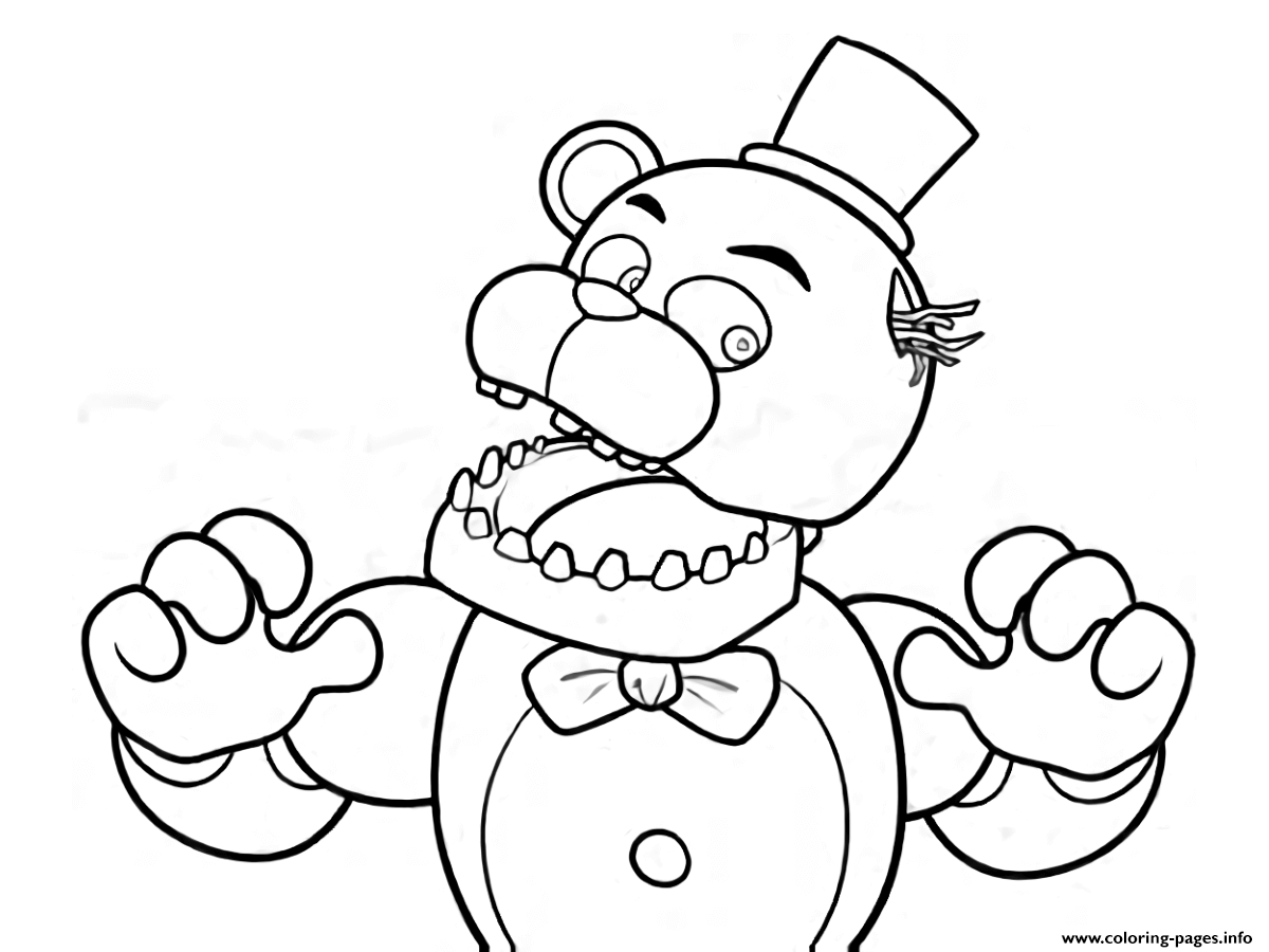 Fnaf Freddy Five Nights At Freddys Free Coloring Page Printable
