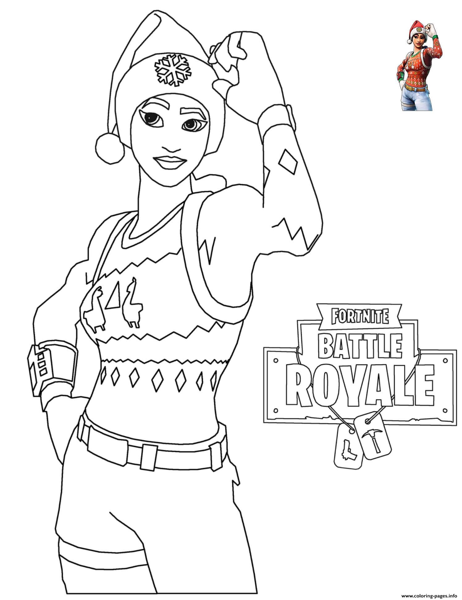 Fortnite Christmas Coloring Page Printable