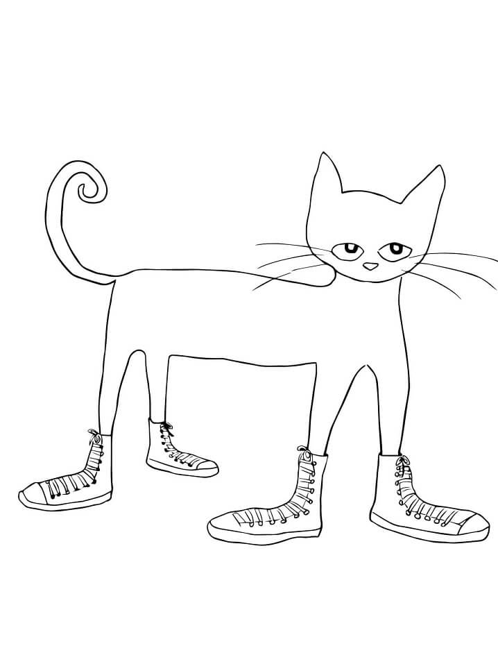 Four Groovy Buttons Pete The Cat Coloring Page Free Printable 
