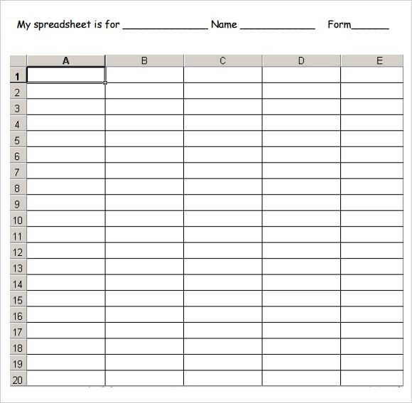 FREE 16 Sample Blank Spreadsheet Templates In Google Docs