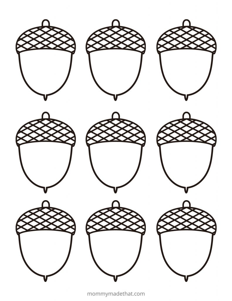 Free Acorn Template Printables For Fall Crafts