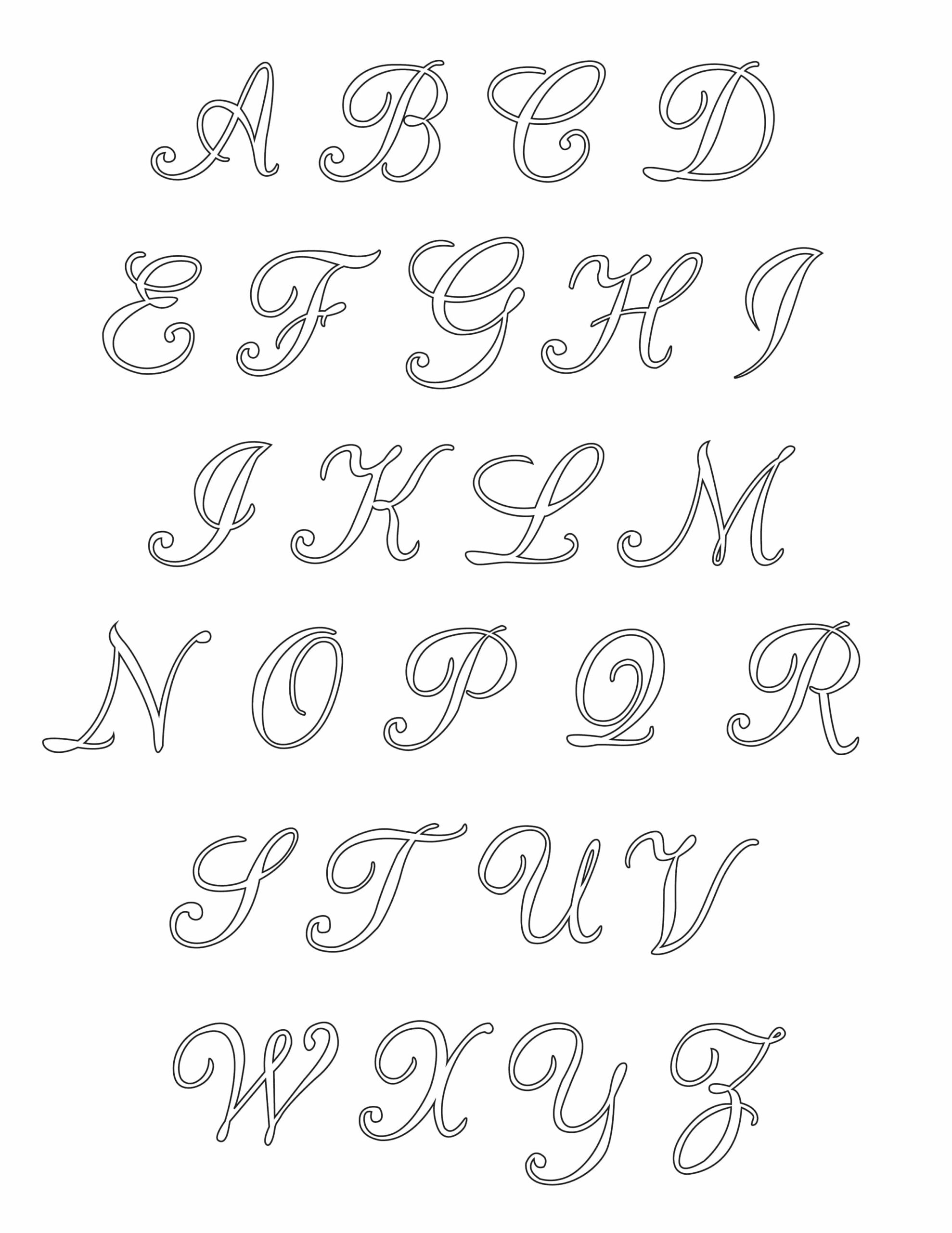 Free Calligraphy Letters Printable Uppercase Alphabet